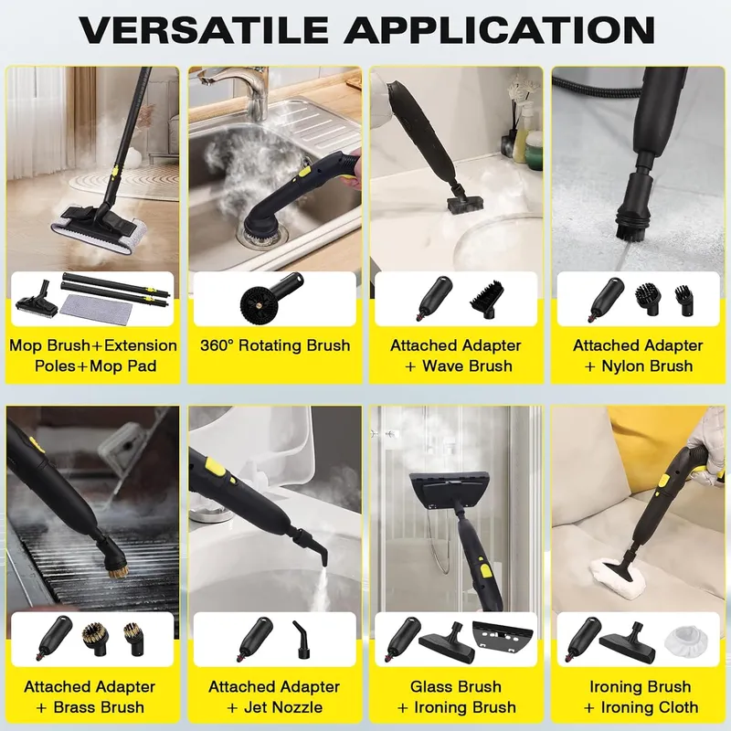 TVD Steam Cleaner, Heavy Duty Canister Steamer with Accessories